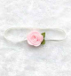 Preview: Babyhaarband mit einzelner Blüte - weiss, rosa oder crème