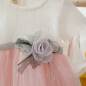 Preview: Elegantes Kleidchen bicolor rosa-weiss mit feiner Deko