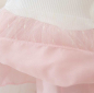 Preview: Elegantes Kleidchen bicolor rosa-weiss mit feiner Deko