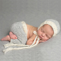 Preview: Newborn Foto Set, hellgrau-weiss