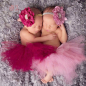 Preview: Newborn Baby Tutu-Set altrosa oder bordeaux