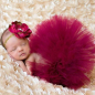 Preview: Newborn Baby Tutu-Set altrosa oder bordeaux