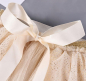 Preview: Newborn Tutu für Babyfotos, zart aus Tüll mit schönen Gold-Details, Set inkl. Haarband