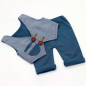 Preview: Newborn Set für kleine Gentlemen, Gilet und Hose, in Hellbraun oder Blau