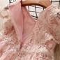 Preview: Romantisches Vintage Kleidchen mit Spitzen und Chiffon - Vanille oder Rosa