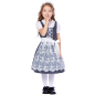 Preview: Dirndl für Mädchen - chic in navy-weiss, inklusive Bluse und Häubchen