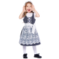 Preview: Dirndl für Mädchen - chic in navy-weiss, inklusive Bluse und Häubchen