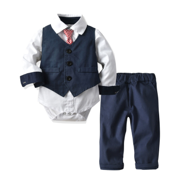 Anzug Set Navyblau-Weiss, stilvoll mit Hemdbody und Kravatte