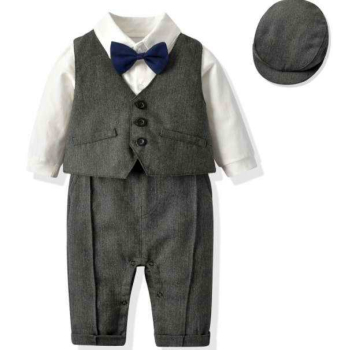 Festliche Anzug Sets mit Beret für kleine Gentlemen, in grau oder braun - ganz im Peaky-Blinders Stil