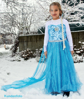 Von Elsa inspiriert: Prächtiges Eisköniginnenkleid - Glitzertraum mit Schleppe