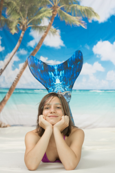 Meerjungfrauenflossen-Set "Blue-Magic" mit Bikini