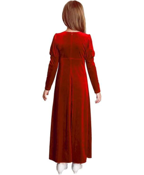 Bezauberndes langes Mittelalter-Kleid, dunkelrot