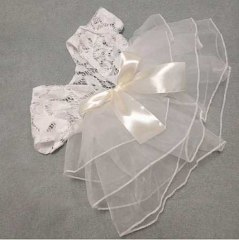 Foto-Set für kleine Prinzessinnen: Tutu-Kleidchen mit Spitzen, offwhite - inklusive Haarband