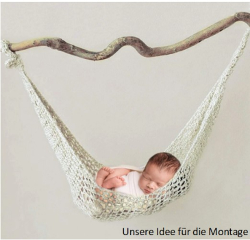 Hängematte für Babyfotografie, naturweiss