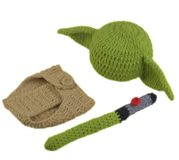 Newborn Foto-Set Yoda 3-teilig