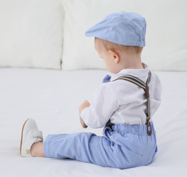 Pinkvanille Kollektion: Hellblaues elegantes Anzug-Set für Baby Boys, 5-teilig - optional mit Weste