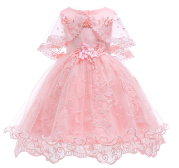 Taufkleid mit kleinem Schleier, weiss oder rosa