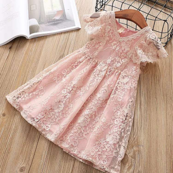 Romantisches Vintage Kleidchen mit Spitzen und Chiffon - Vanille oder Rosa