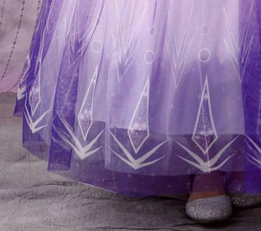 Eisköniginnen-Traumkleid lang, in violettblau mit Schleier