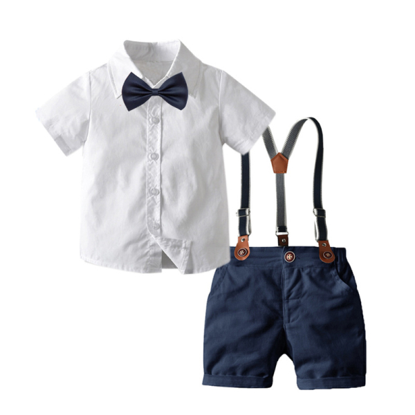 Schneidiges Sommerset für Jungs, für Taufe, Hochzeit oder schöne Feste, navy-weiss