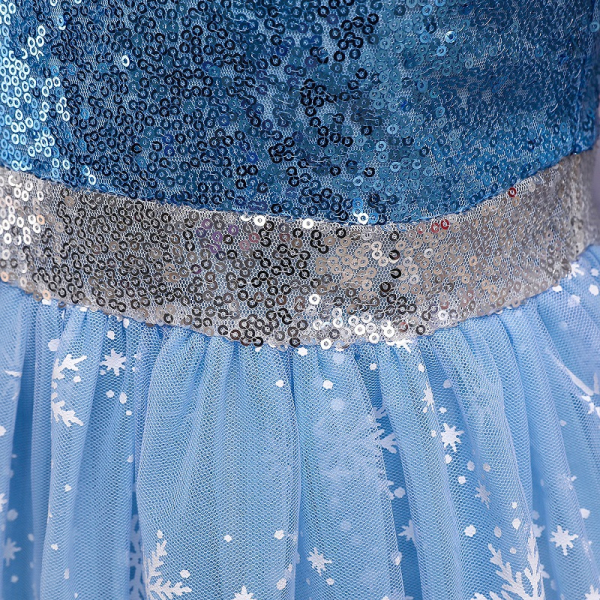 Eisköniginnen Ballkleid mit Schleppe und Glitzerpailletten