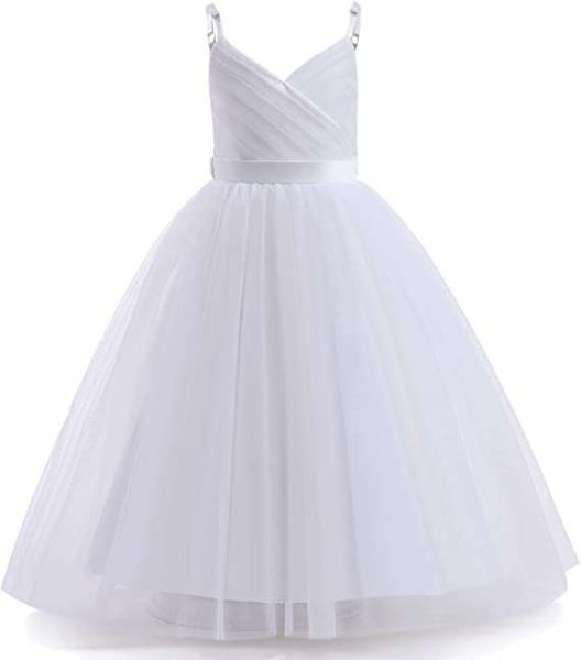 Wunderschönes weisses Kleid mit Plissé-Oberteil - perfekt für Kommunion, Hochzeit oder andere schöne Feste