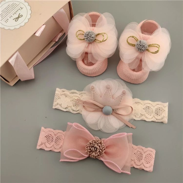 Geschenkset zur Geburt oder Baby Shower Babyparty, altrosa