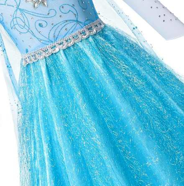 Von Elsa inspiriert: Prächtiges Eisköniginnenkleid - Glitzertraum mit Schleppe