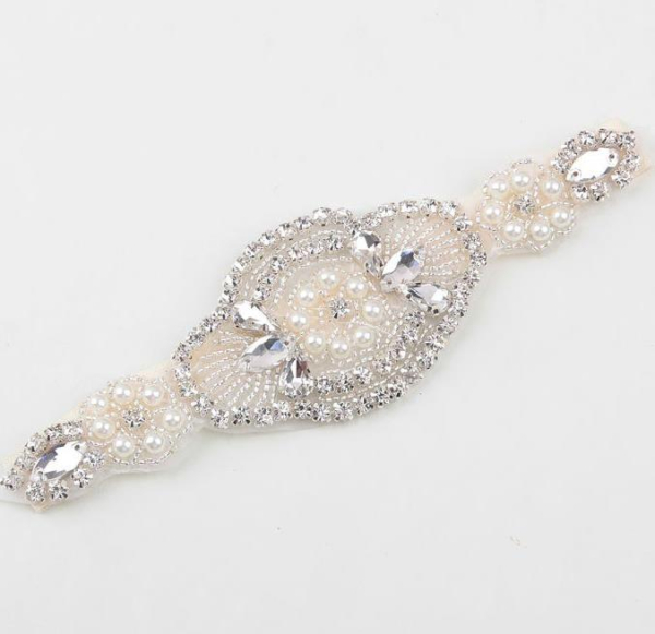 Strass-Haarband für Erstkommunion, Hochzeit - Oval oder Blume