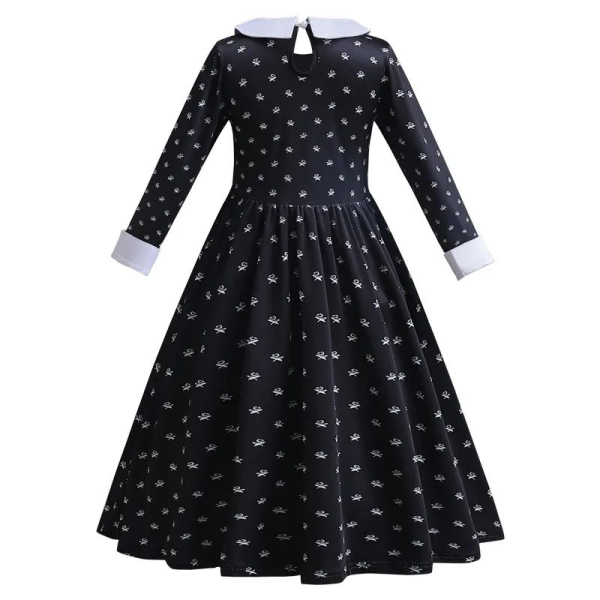 Chic: Print-Kleid für Wednesday Addams - inklusive Perücke!