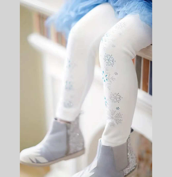 Hübsche Leggings mit Schneeflocken-Glitzer