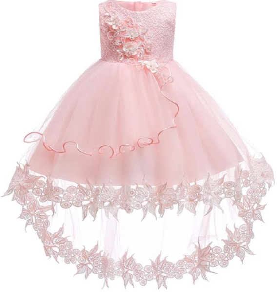 Taufkleid mit zarter kleiner Schleppe, weiss oder rosa, solange Vorrat